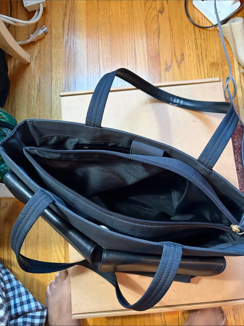 CHARTER CLUB Classic Black Women's Tote Bag - Sleek Everyday Carry -Charter Club